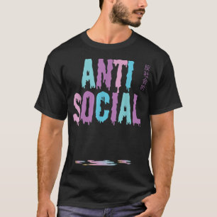 T-shirt Anti Social Drippy Pastel Goth Vaporwave esthétiqu