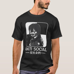 T-shirt Anti-Social Japonais Edgy Alt Sad Anime Girl Soft