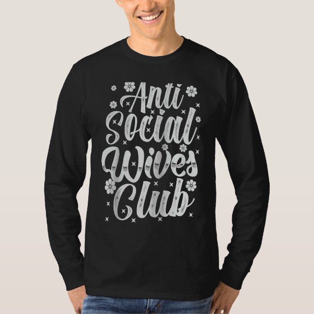 T-shirt Anti Social Wives Club  Retro  Raglan Baseball (Devant)