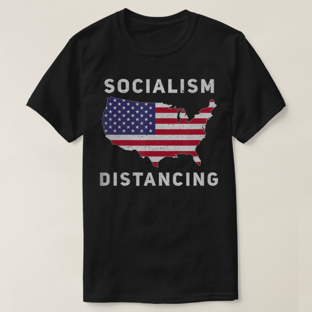 T-shirt Anti-socialisme Politique USA Drapeau Socialisme D (Design devant)