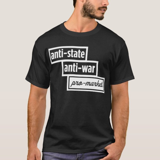 T-shirt Anti-state, pacifiste, chemise de Pro-Market (Devant)