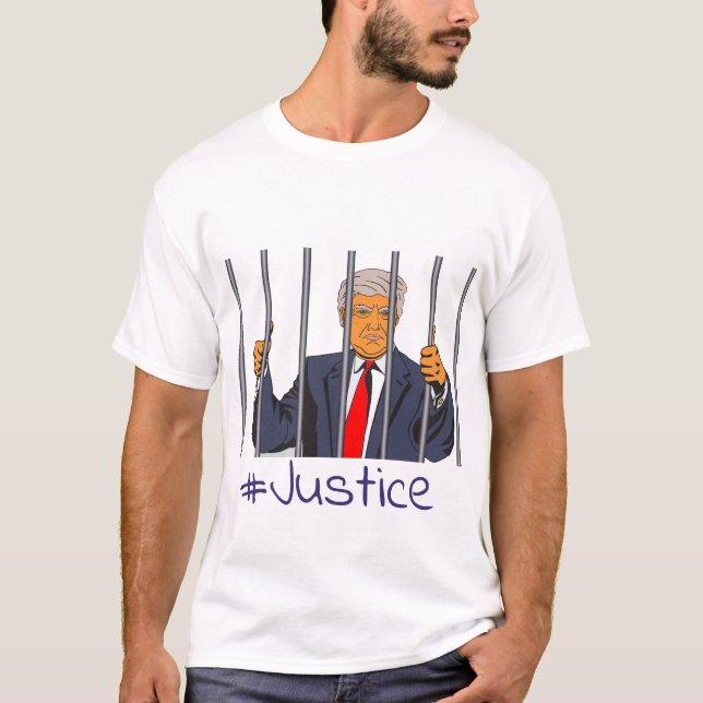 T-shirt Anti Trump, Donald en prison derrière Barreaux Jus (Devant)