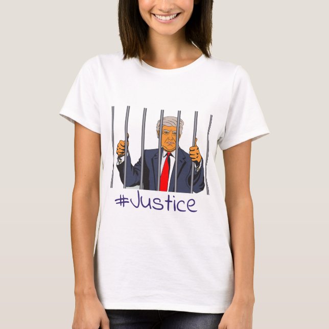 T-shirt Anti Trump, Donald en prison derrière Barreaux Jus (Devant)