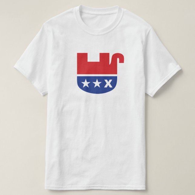 T-shirt Anti Trump GOP républicain mort éléphant (Design devant)