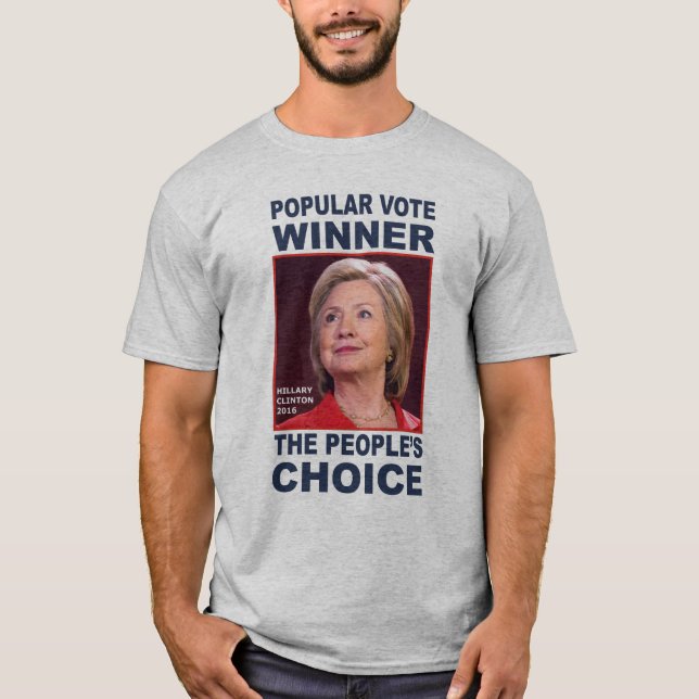 T-shirt anti-Trump. Hillary Popular Vote Lauréat. (Devant)