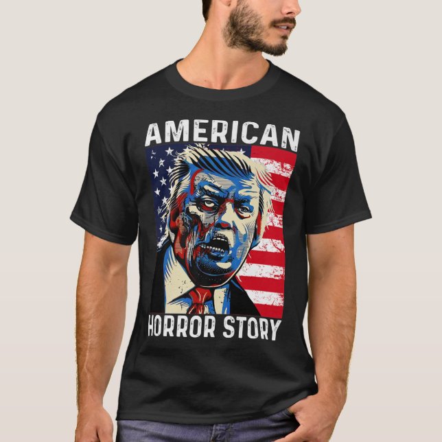 T-shirt Anti Trump Horror American Story Zombie Trump Hall (Devant)