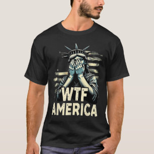 T-shirt Anti-trump Politique Et Démocratie Wtf Amérique _1