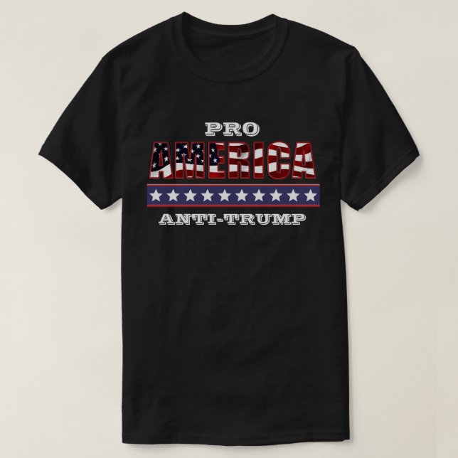 T-SHIRT ANTI-TRUMP PRO-AMÉRIQUE (Design devant)
