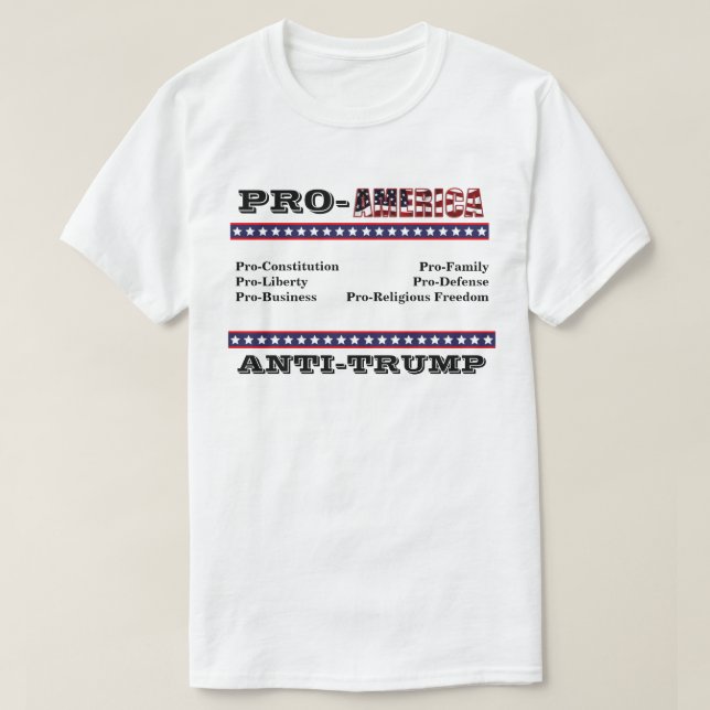 T-SHIRT ANTI-TRUMP PRO-AMÉRIQUE (Design devant)