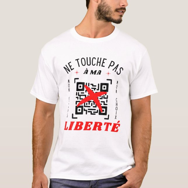 T-shirt Anti-Vaccin Sanitaire COVID-Non Pass - Touch Pas À (Devant)