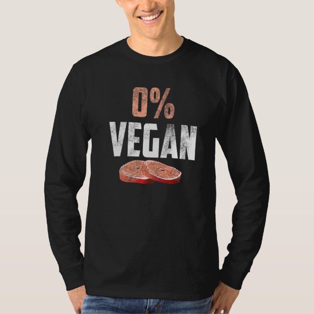 T-shirt Anti Veganer No Vegan No Vegan Grillen 0 Vegan Fun (Devant)