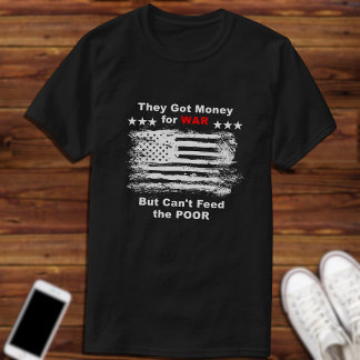 T-shirt Anti=War Distressed Flag 