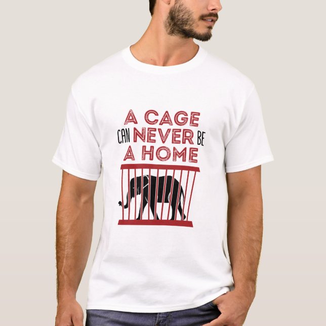 T-shirt Anti Zoo Anti Zoo Une cage ne peut jamais être une (Devant)
