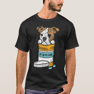 T-shirt Antidépresseur Anglais Bulldog mignon chien animal