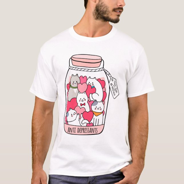 T-shirt Antidépresseur de chat Drôle cadeau Amoureux des c (Devant)