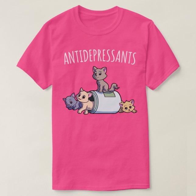 T-shirt Antidépresseur de chat drôle Chat Kawaii Chats com (Design devant)
