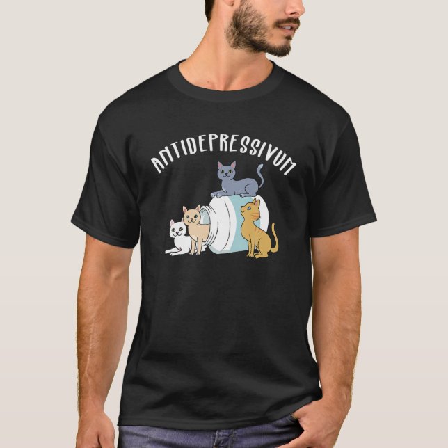 T-shirt Antidépresseur de chat Funny Chat (Devant)