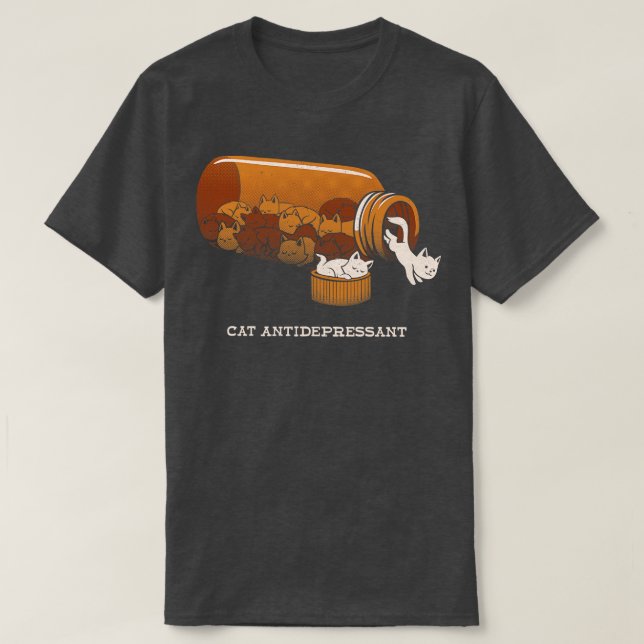 T-shirt Antidépresseur de chat par Tobe Fonseca (Design devant)