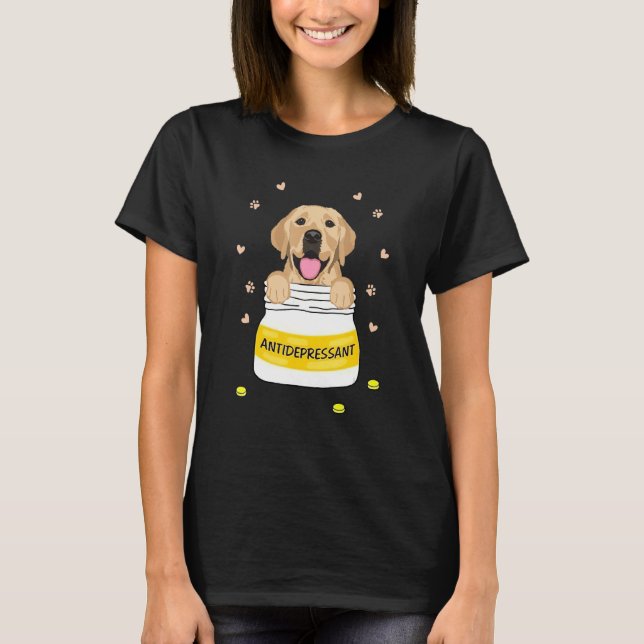 T-shirt Antidépresseur Golden Retriever Chien Propriétaire (Devant)