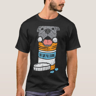 T-shirt Antidépresseur Pitbull Drôle Pitties Amoureux des