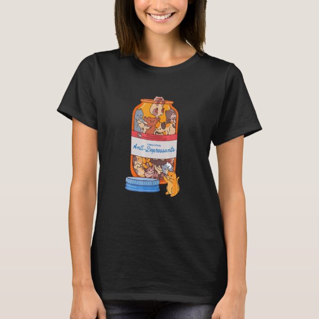 T-shirt Antidépresseurs Chat  Amateur de Chat (Devant)