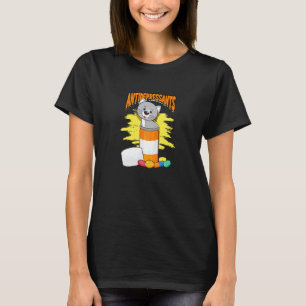 T-shirt Antidépresseurs Chats Gris Rayures Naturelles Moti