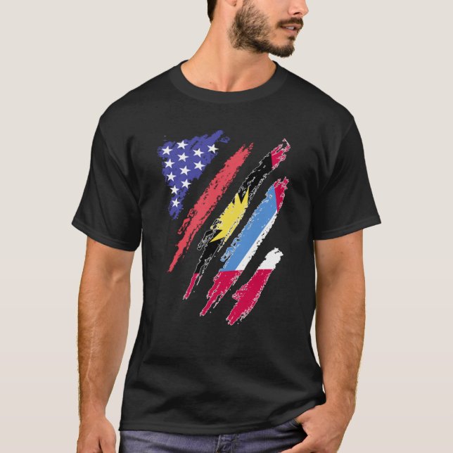 T-shirt Antigua American Patriot cultive Heart Flag Stripe (Devant)