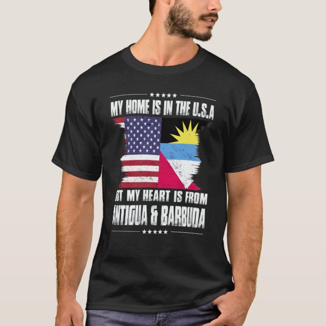 T-shirt Antigua American Patriot Grown Proud Home Heart US (Devant)