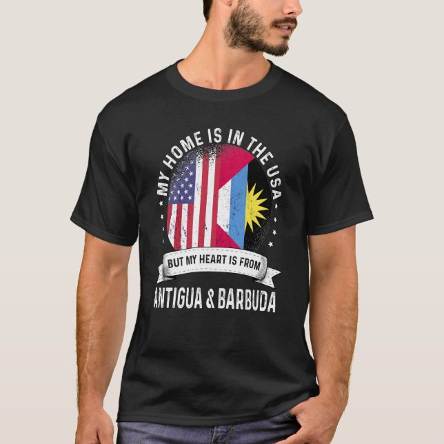 T-shirt Antigua American Patriot Grown Proud Home USA Flag (Devant)