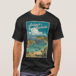 T-shirt Antigua-et-Barbuda Art de voyage peint Vintage<br><div class="desc">Art vectoriel d'Antigua et Barbuda. Antigua-et-Barbuda,  paradis des îles jumelles des Caraïbes,  est connue pour ses plages de sable blanc immaculées,  ses eaux cristallines et sa riche histoire maritime.</div>