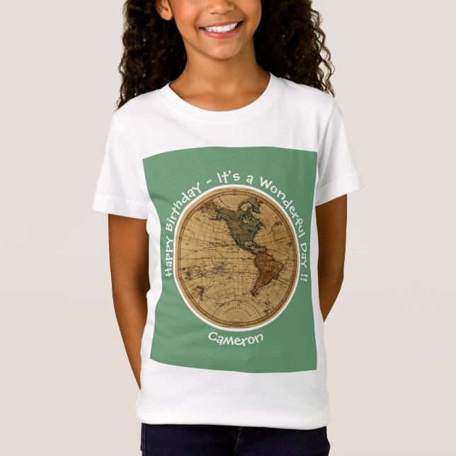 T-Shirt Antique 1786 Western Hemisphere Map Party (Devant)