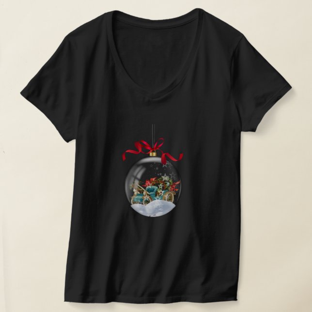 T-shirt Antique Car in a Clear Christmas Bauble (Poser)