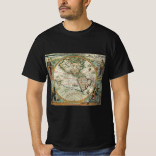 T-shirt Antique carte du Vieux Monde des Amériques, Theodo
