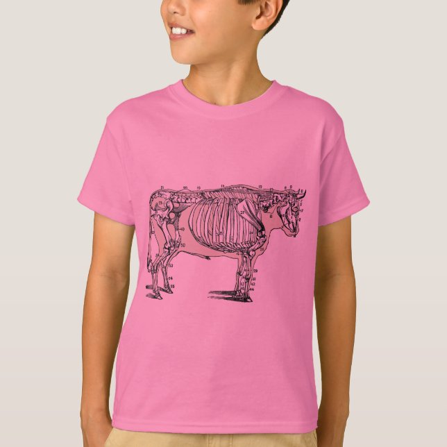 T-shirt Antique Cow Skeleton Bones (Devant)