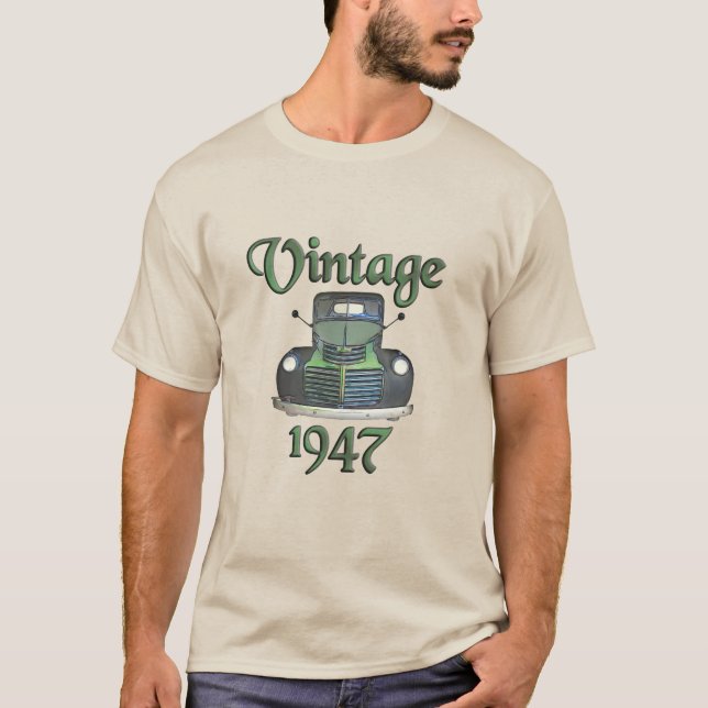T-shirt Antique croquis d'aquarelle de camion 1947 (Devant)
