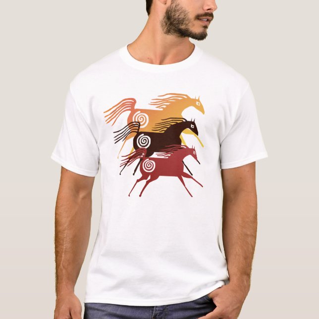 T-shirt antique de trois chevaux (Devant)