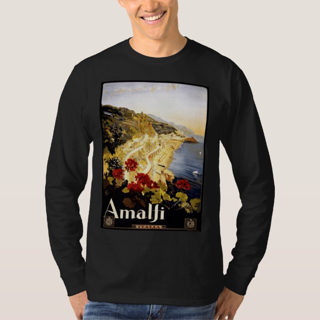 T-shirt Antique Illustration Italy Amalfi Coast Antique Jo (Devant)