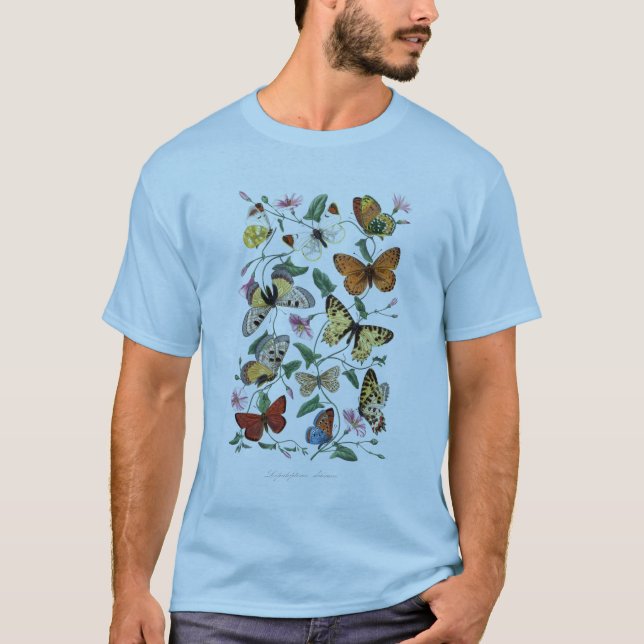 T-shirt Antique Paul Gervais Papillons Histoire naturelle (Devant)