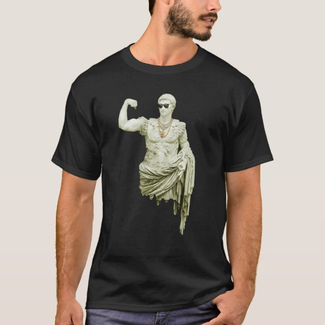T-shirt Antique Statue Drip Iced Out Flex Drippy Gold Chai (Devant)