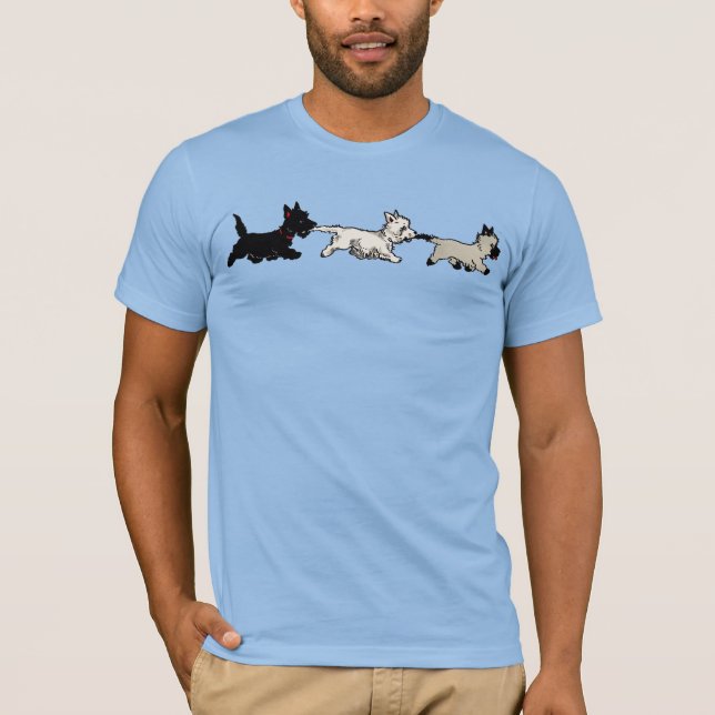 T-shirt Antique Trio of Terrier Dogs (Devant)