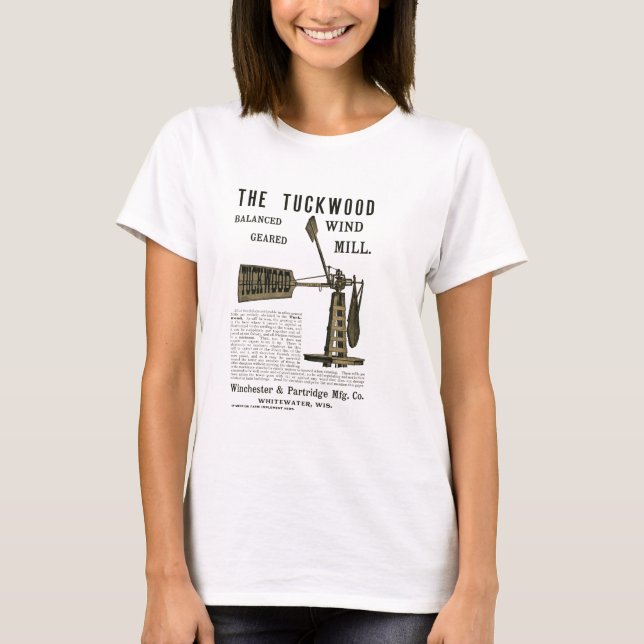 T-shirt Antique Wind Mill The Tuckwood Whitewater Wis 1889 (Devant)