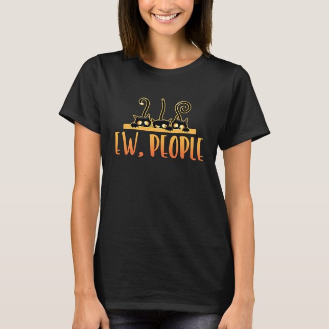 T-shirt Antisocial Ew People Chat Mockant Sarcastique (Devant)