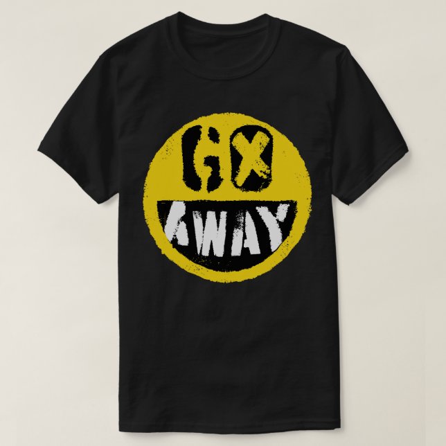 T-shirt Antisocial Go Away Emoji Design Amusant Un Happy F (Design devant)