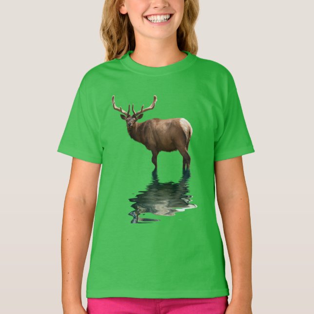 T-shirt Antlered Wapiti Elk Wildlife Supporter Art (Devant)
