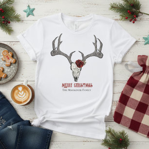 T-shirt Antlers crâniens de la tête de cerf des femmes rus