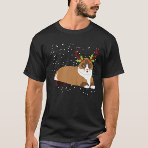 T-shirt Antlers de Noël Ragdoll Chat Reindeer