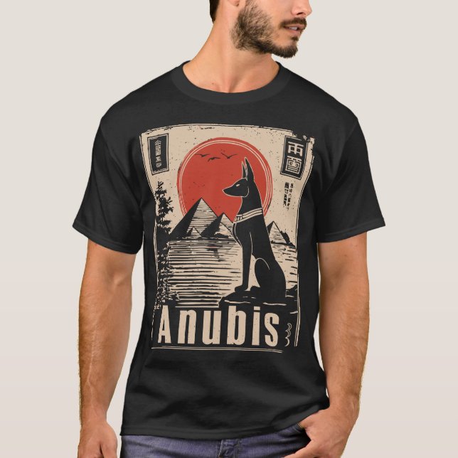 T-shirt Anubis Guardian - L'art sentinelle du mur de Phara (Devant)