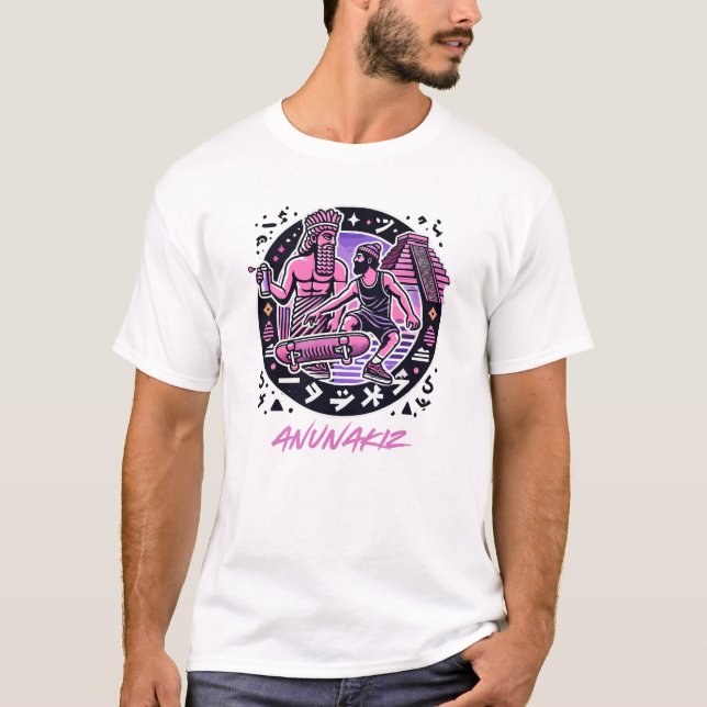 T-shirt Anunakiz Skater Enki & Anunnaki Vibes (Devant)