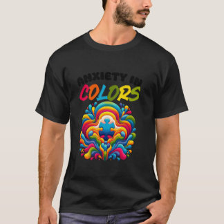 T-shirt Anxiété dans les couleurs Sensibilisation sur l'au