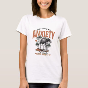 T-shirt Anxiété de tête d'autruche dans le sable Drôle Vin